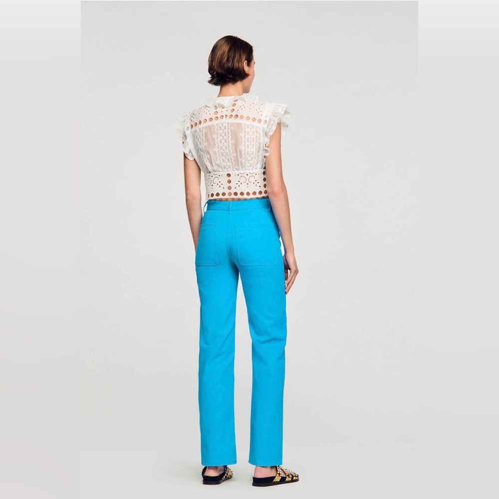 Sandro Ruffled Crop Top - Picture 4 of 7